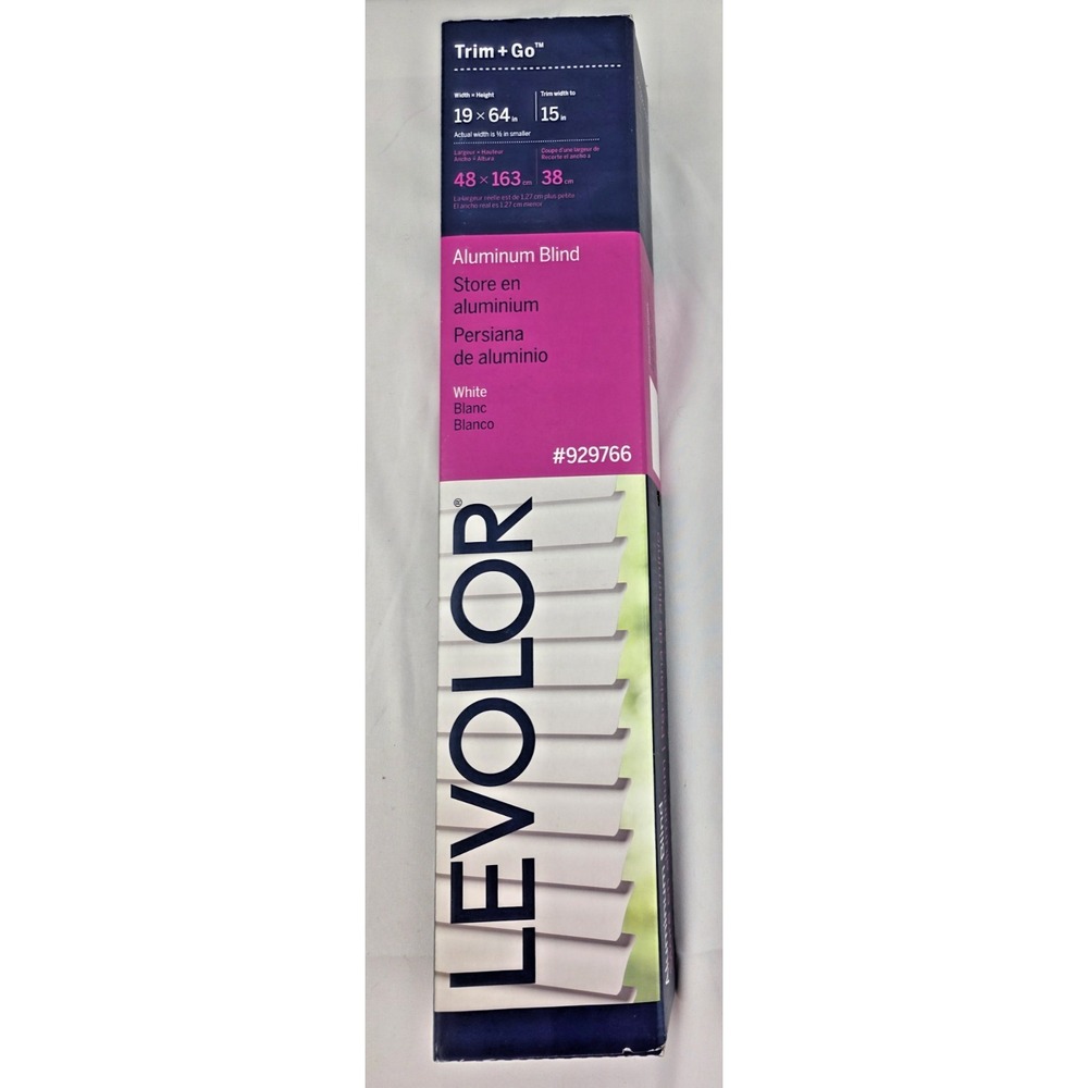 Levolor Trim+Go 19x64 White Aluminum Mini Blind Trim to 15" 929766